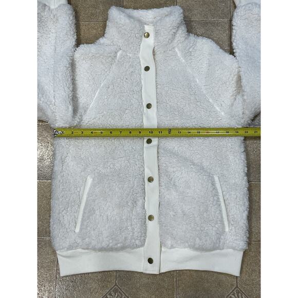 Merokeety Fuzzy Fleece Cardigan Jacket Cream/Off White Color Sz Small Soft Cozy - Picture 4 of 12
